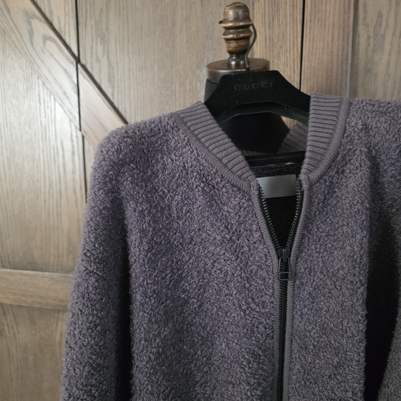 Vince Men's Heather Gray Zip-Up Sweater - Picture 2 of 4